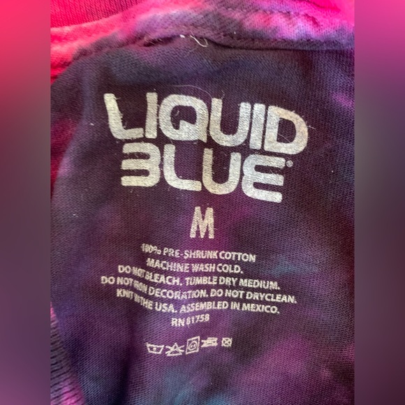 Liquid blue tie dye t shirt multicolor rainbow color - Picture 6 of 6